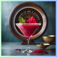a martini with a red drink on top