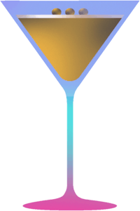 a martini glass on a black background