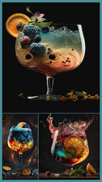 a collection of photos of different drinks