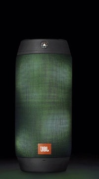the jbl boom 2 is shown on a black background